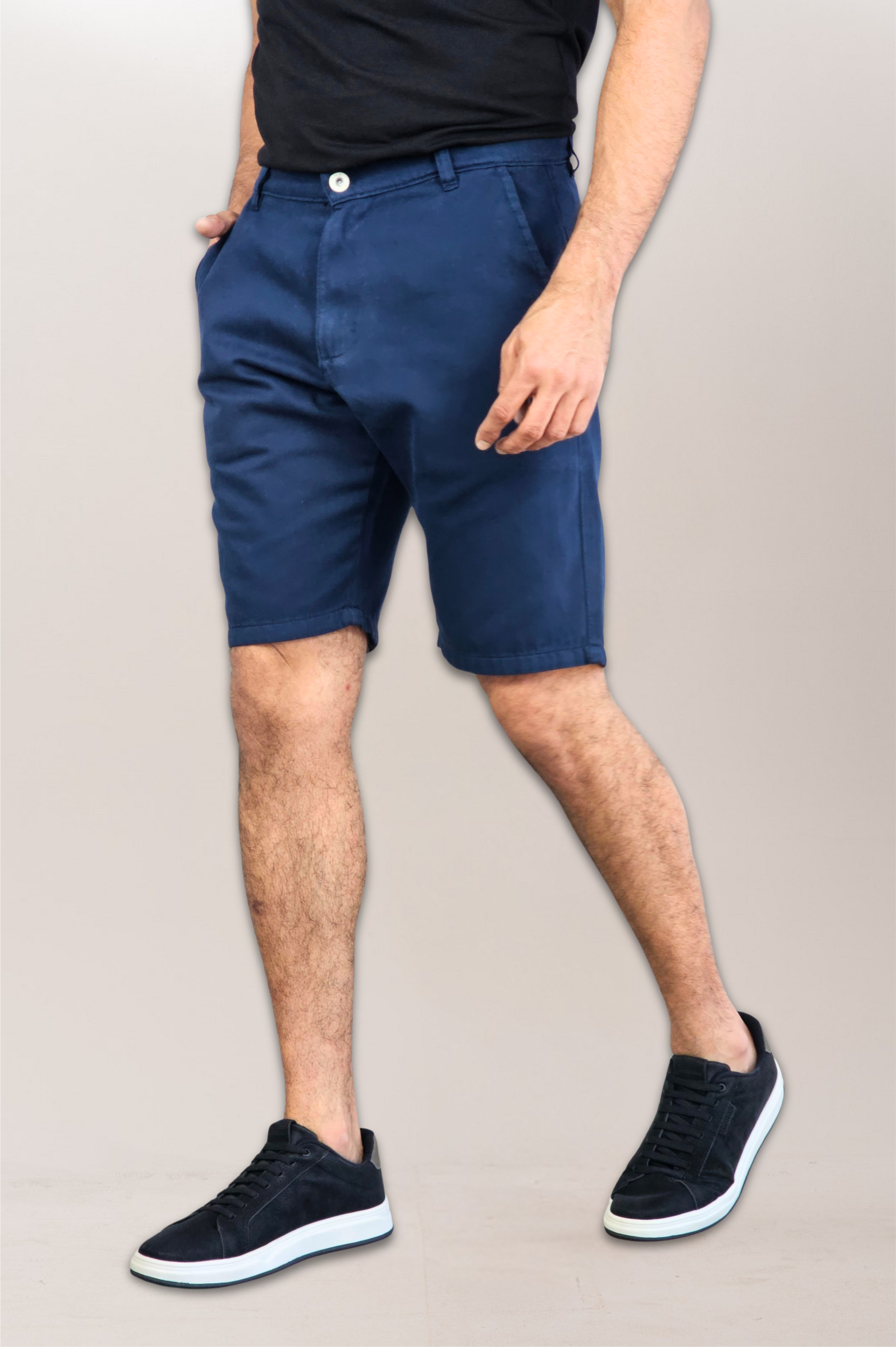 Slim Pure Cotton Twill Chino Bermuda Shorts