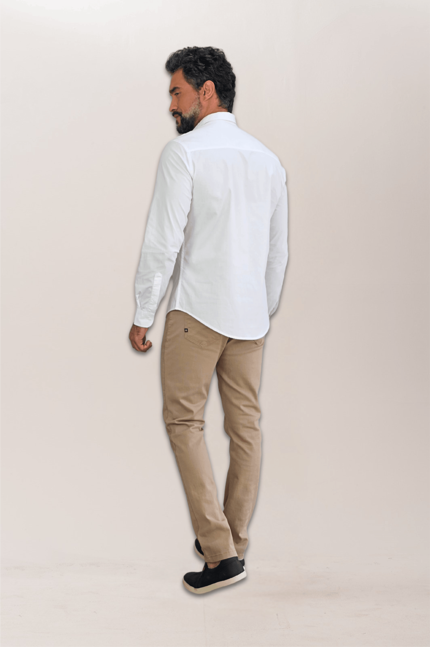 Premium Slim ML Tricoline Dress Shirt with Logo