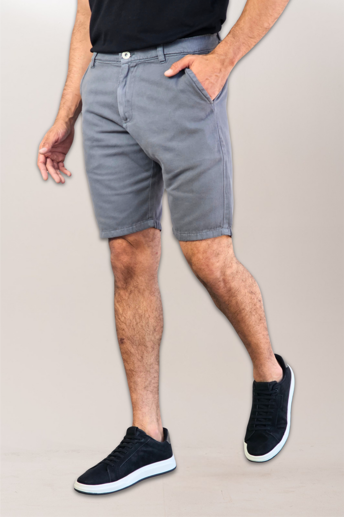 Slim Pure Cotton Twill Chino Bermuda Shorts