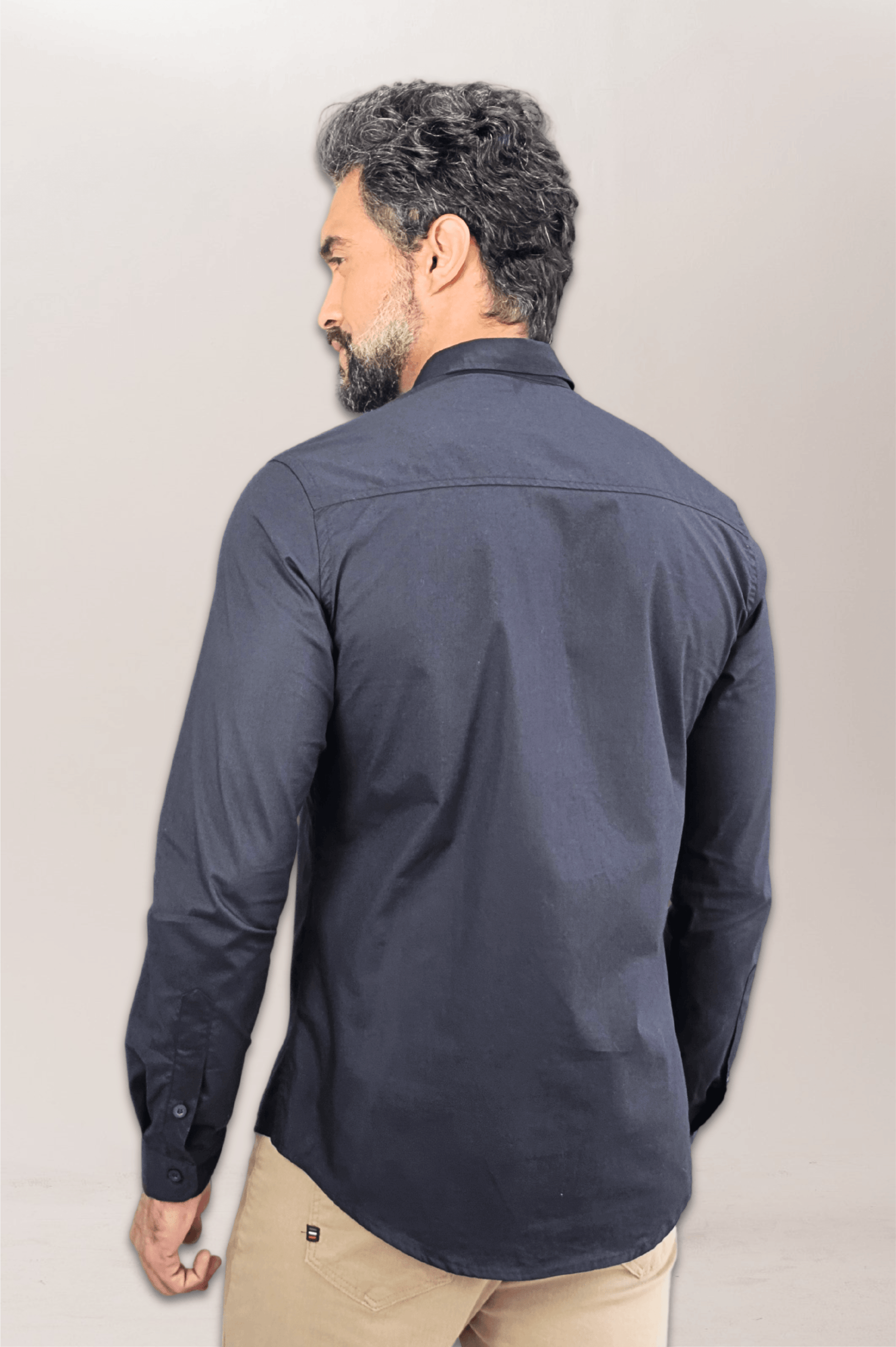 Premium Slim ML Tricoline Dress Shirt with Logo
