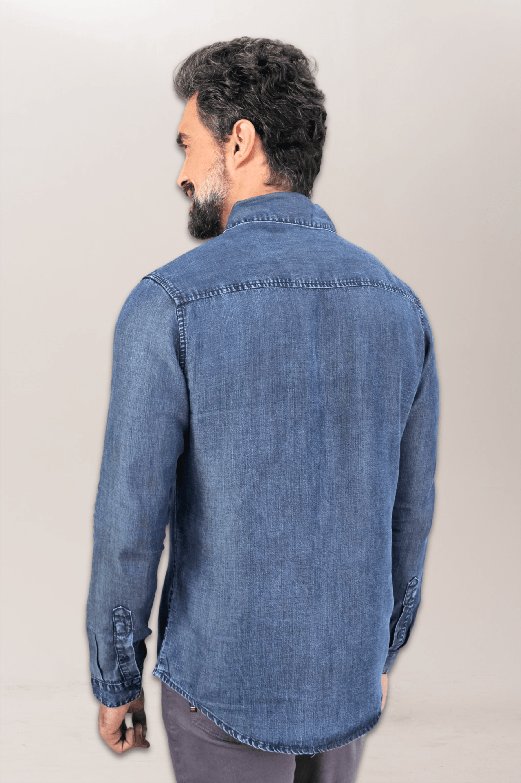 Premium Slim ML Marbled Jeans Dress Shirt