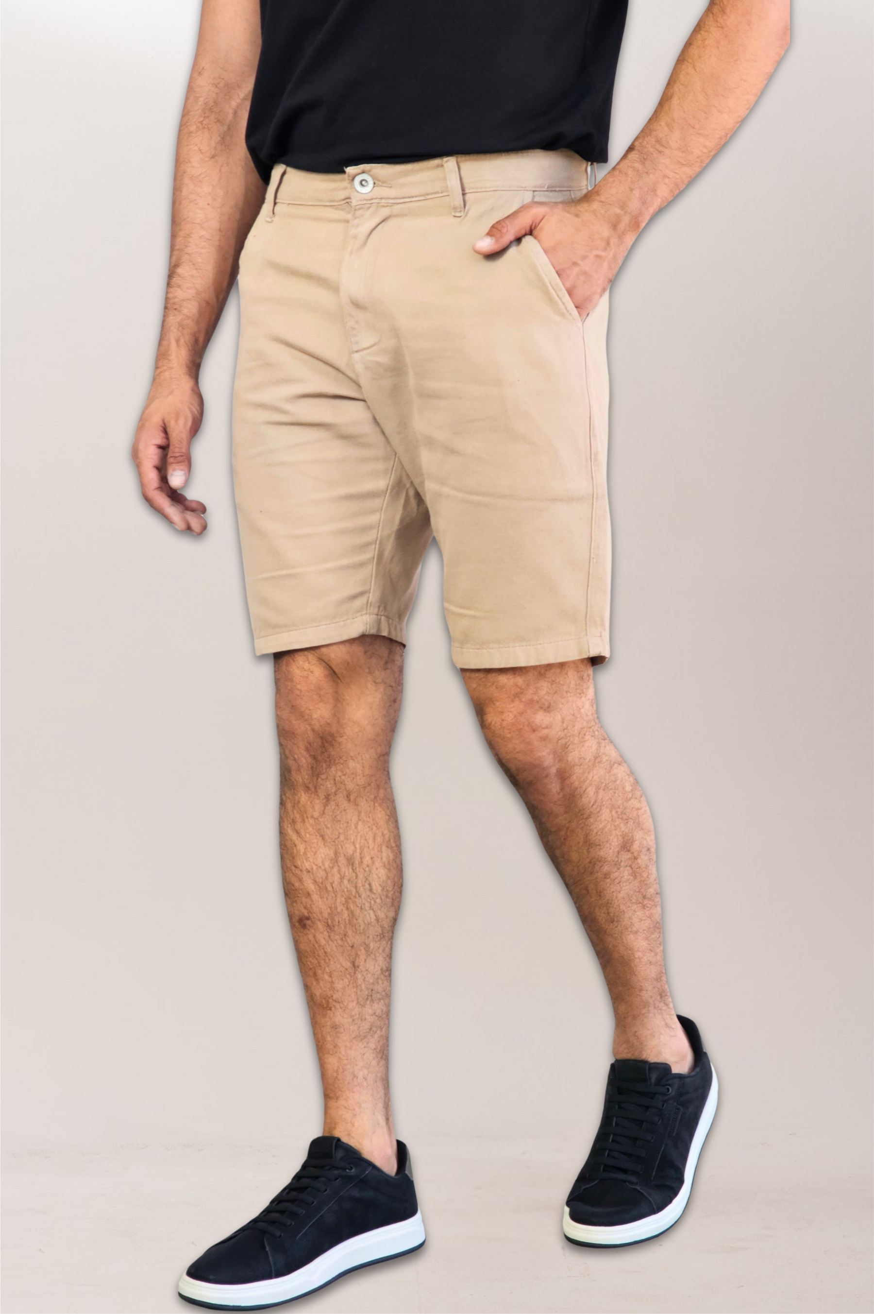 Slim Pure Cotton Twill Chino Bermuda Shorts
