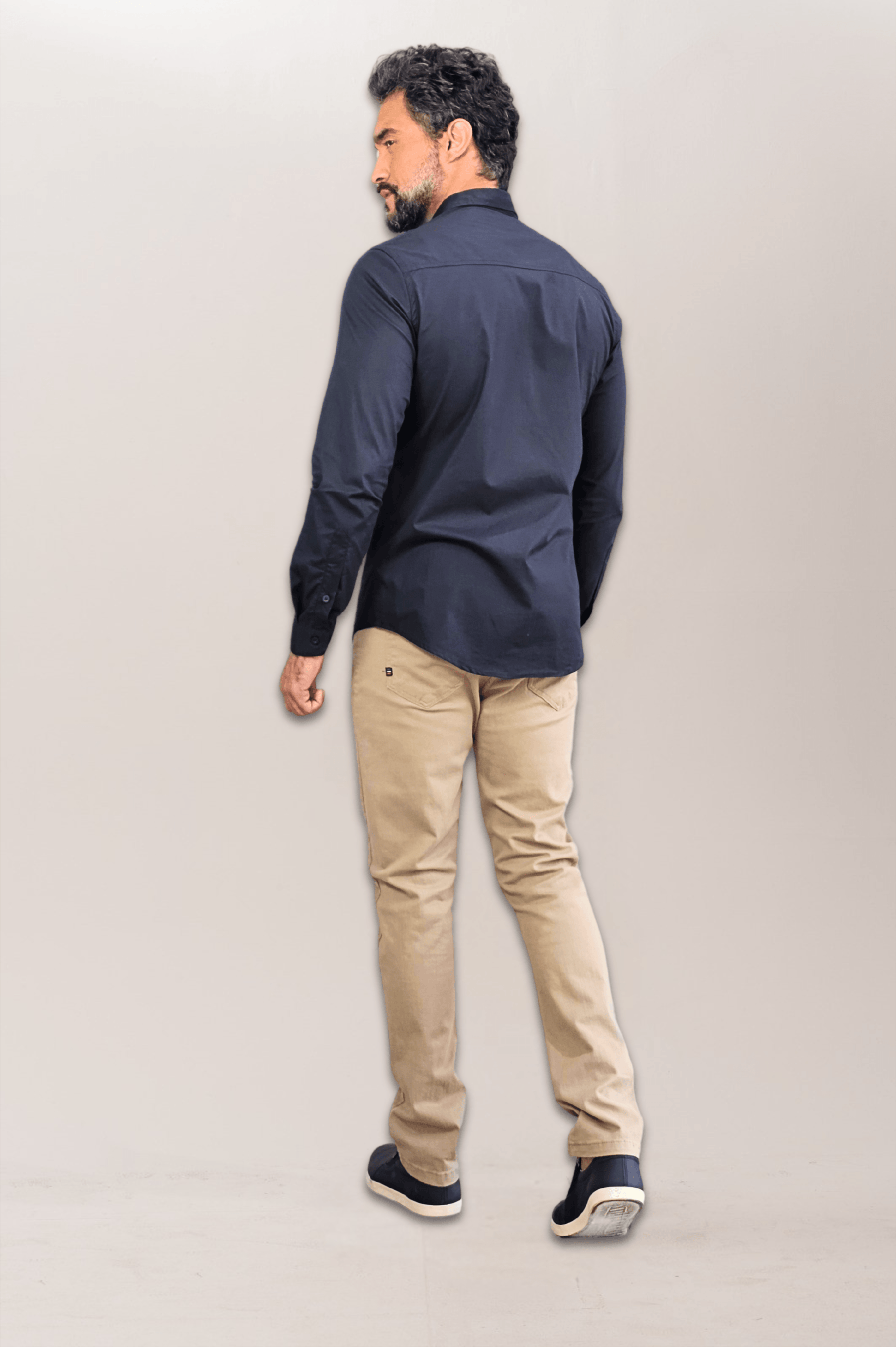 Premium Slim ML Tricoline Dress Shirt with Logo