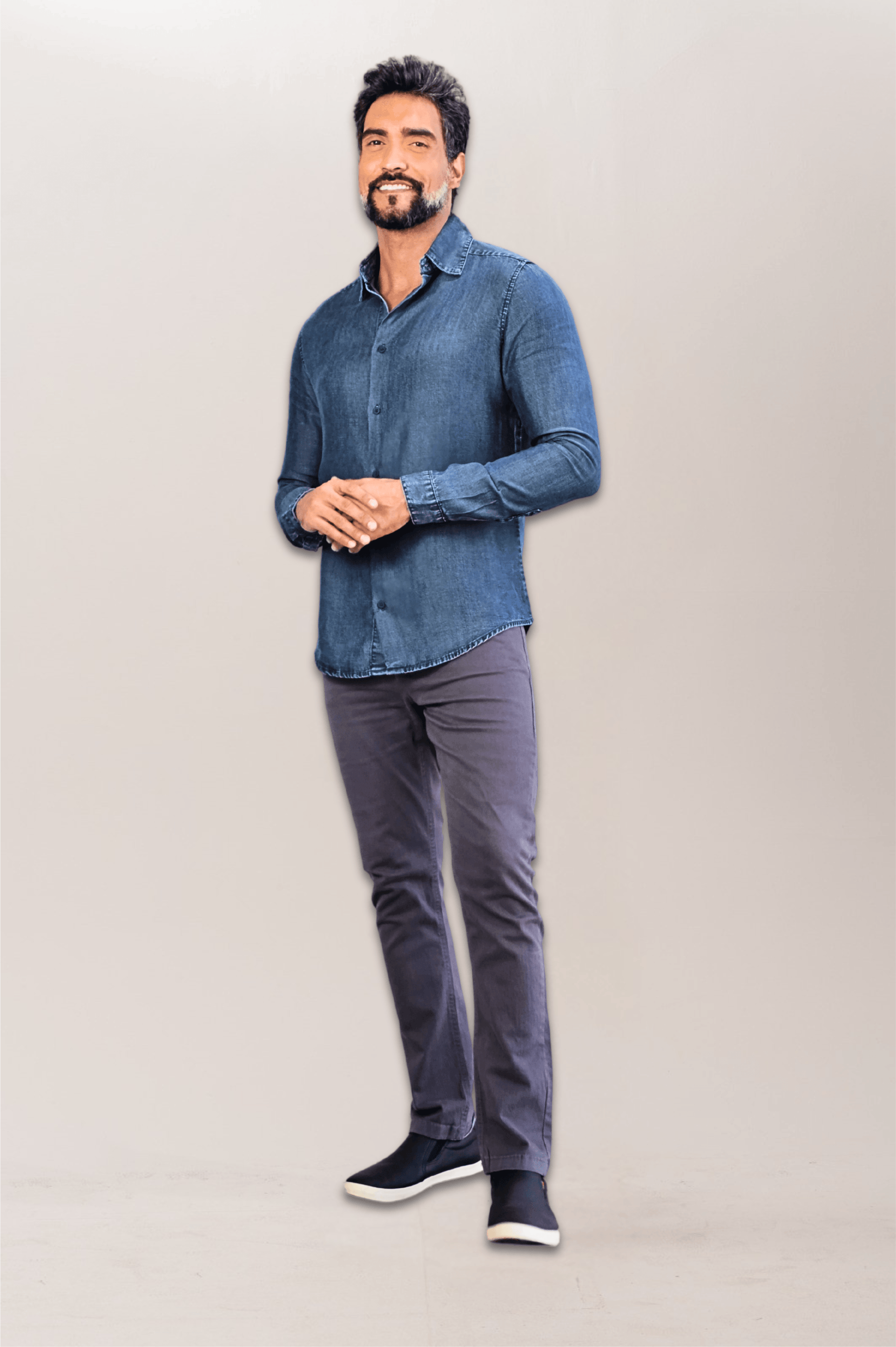 Premium Slim ML Marbled Jeans Dress Shirt