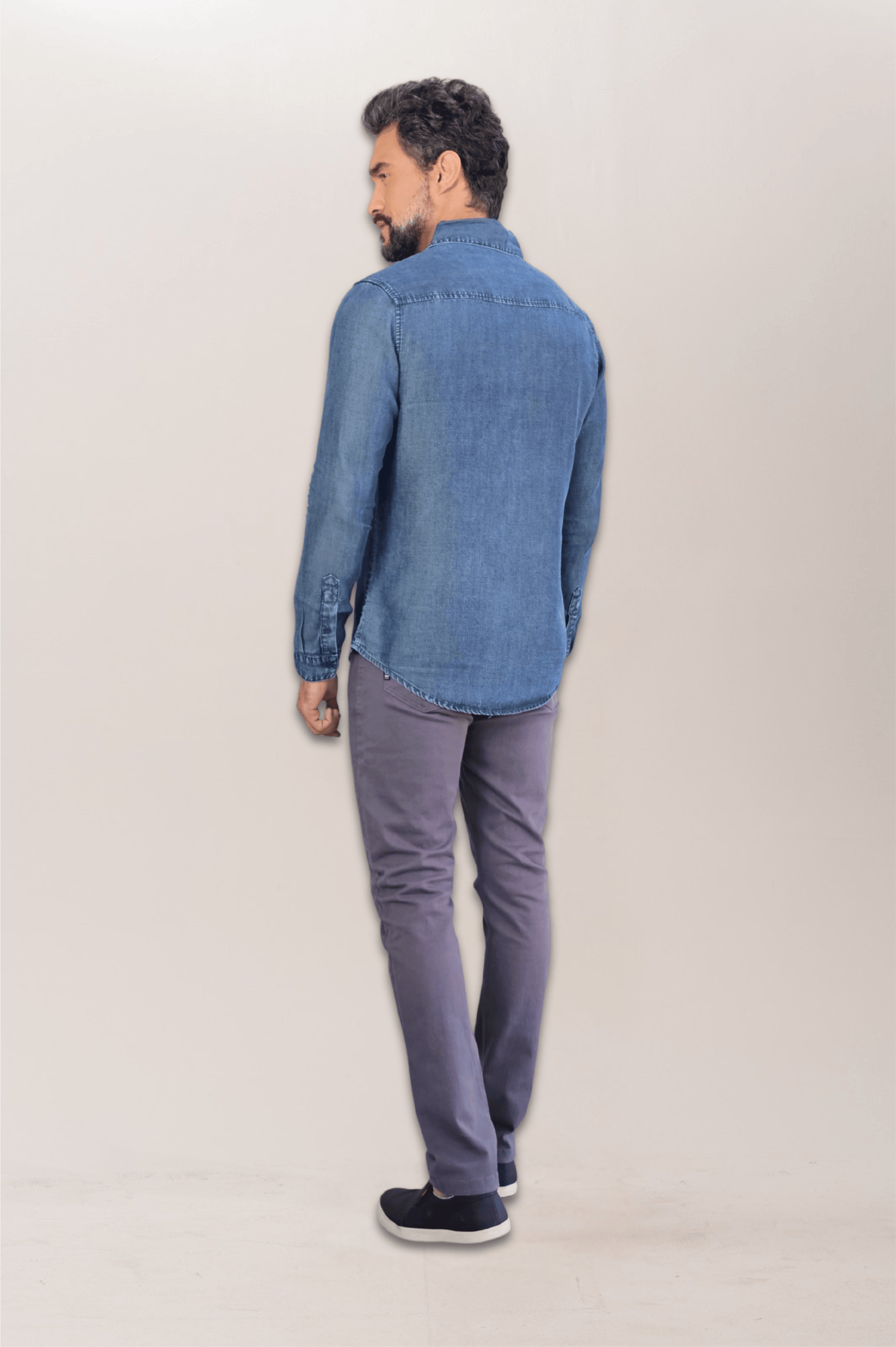 Premium Slim ML Marbled Jeans Dress Shirt