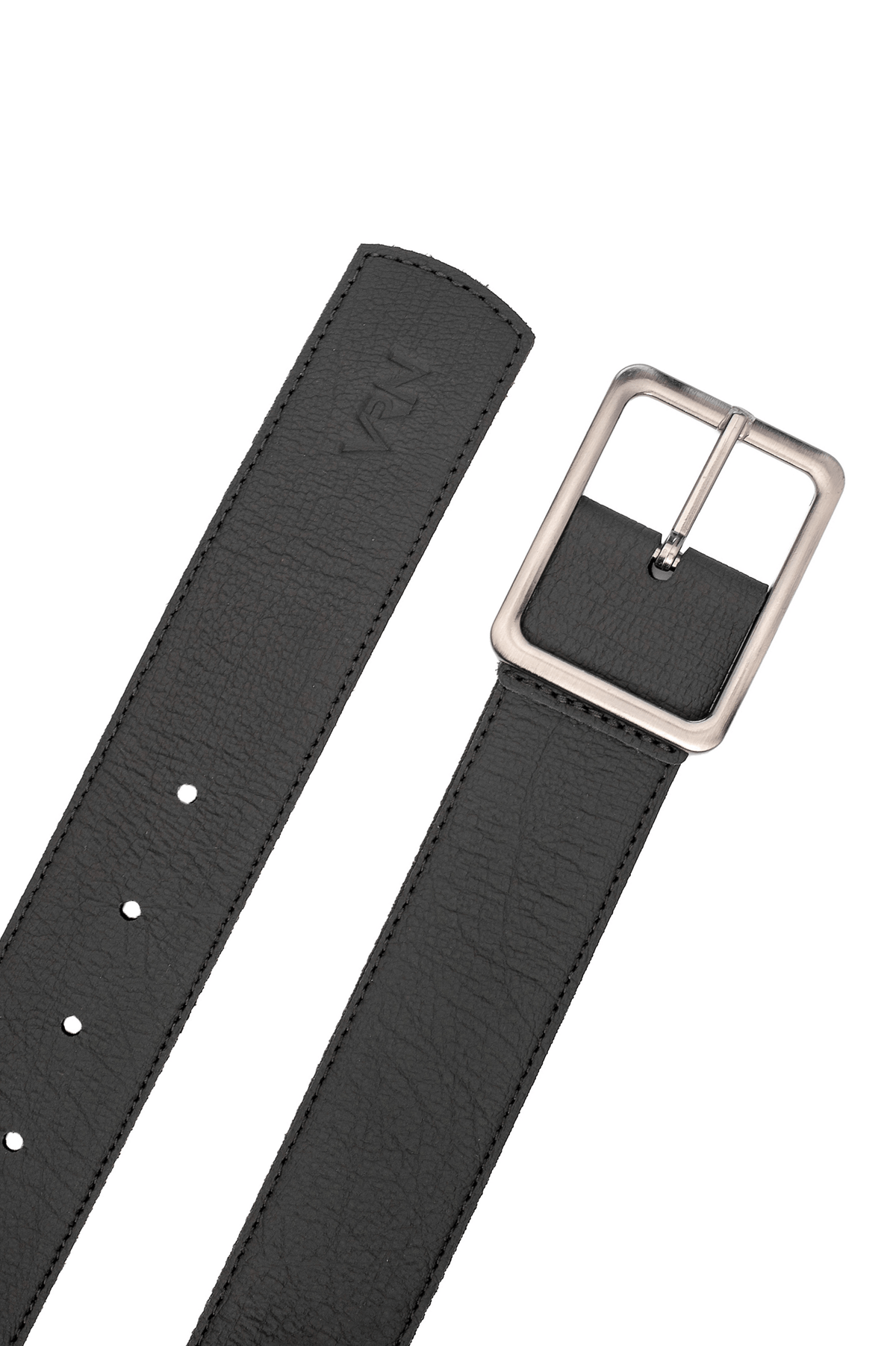 Premium Double-Sided Leather Belt, Elastic/Black Verona
