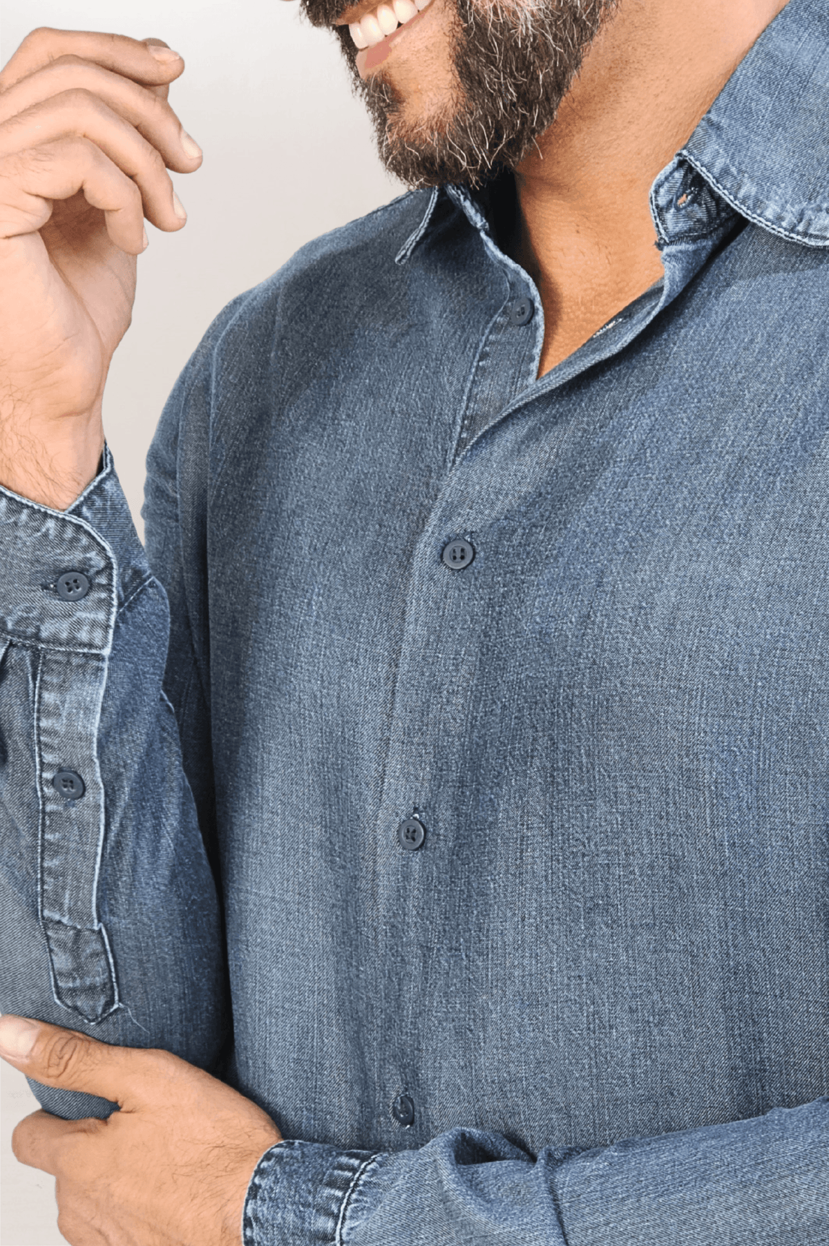 Premium Slim ML Marbled Jeans Dress Shirt