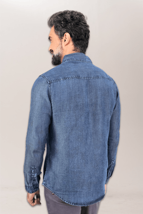 Premium Slim ML Marbled Jeans Dress Shirt