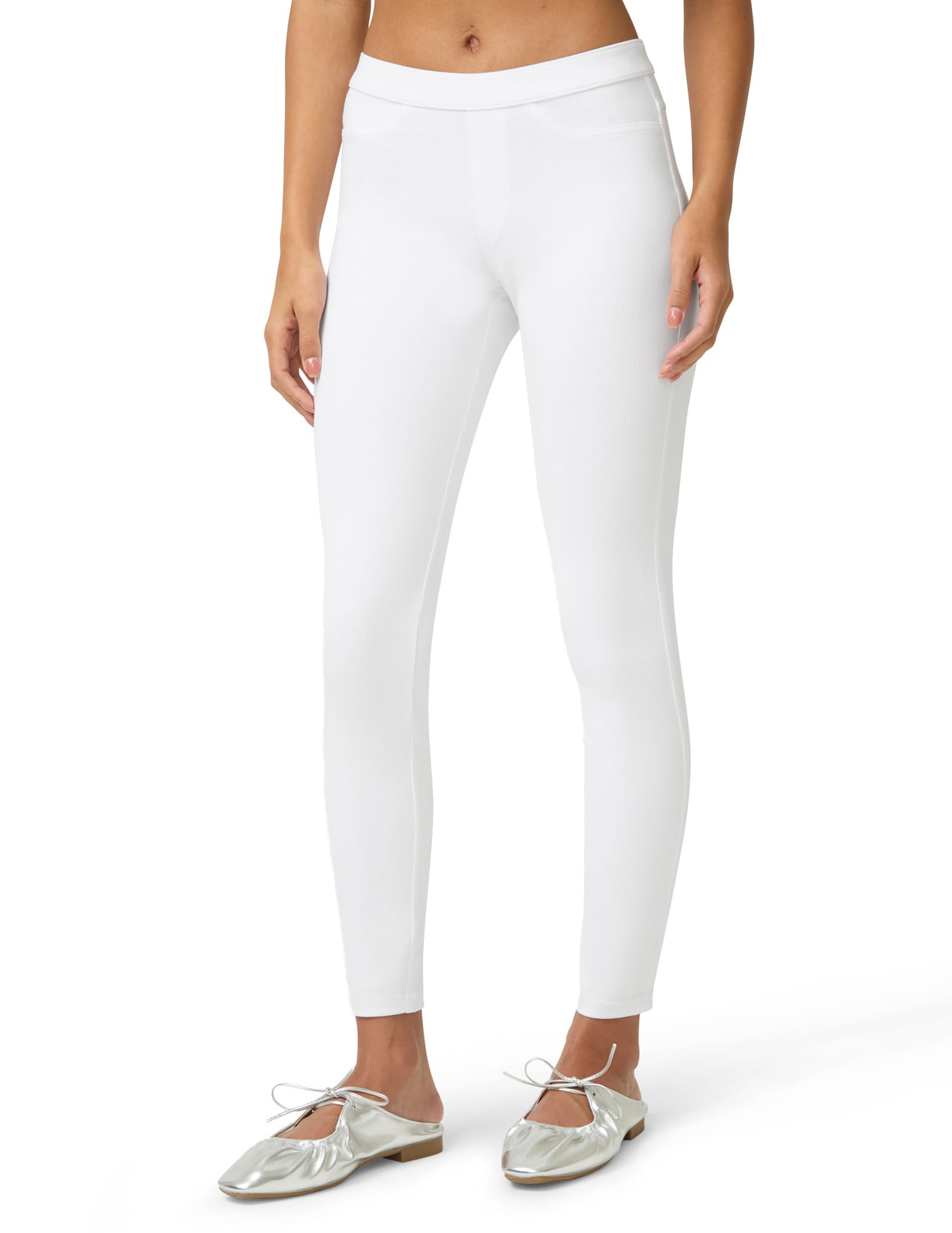 Calça Branca Legging Feminina Cropped C/ Bolso No Nonsense