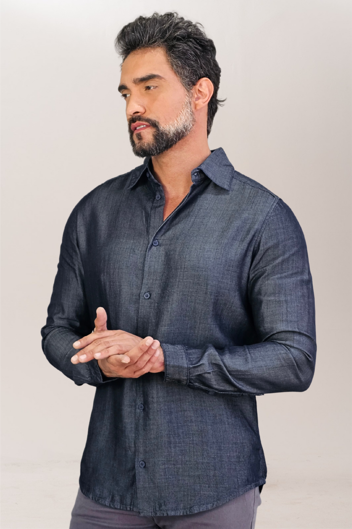 Premium Slim ML Dark Jeans Dress Shirt