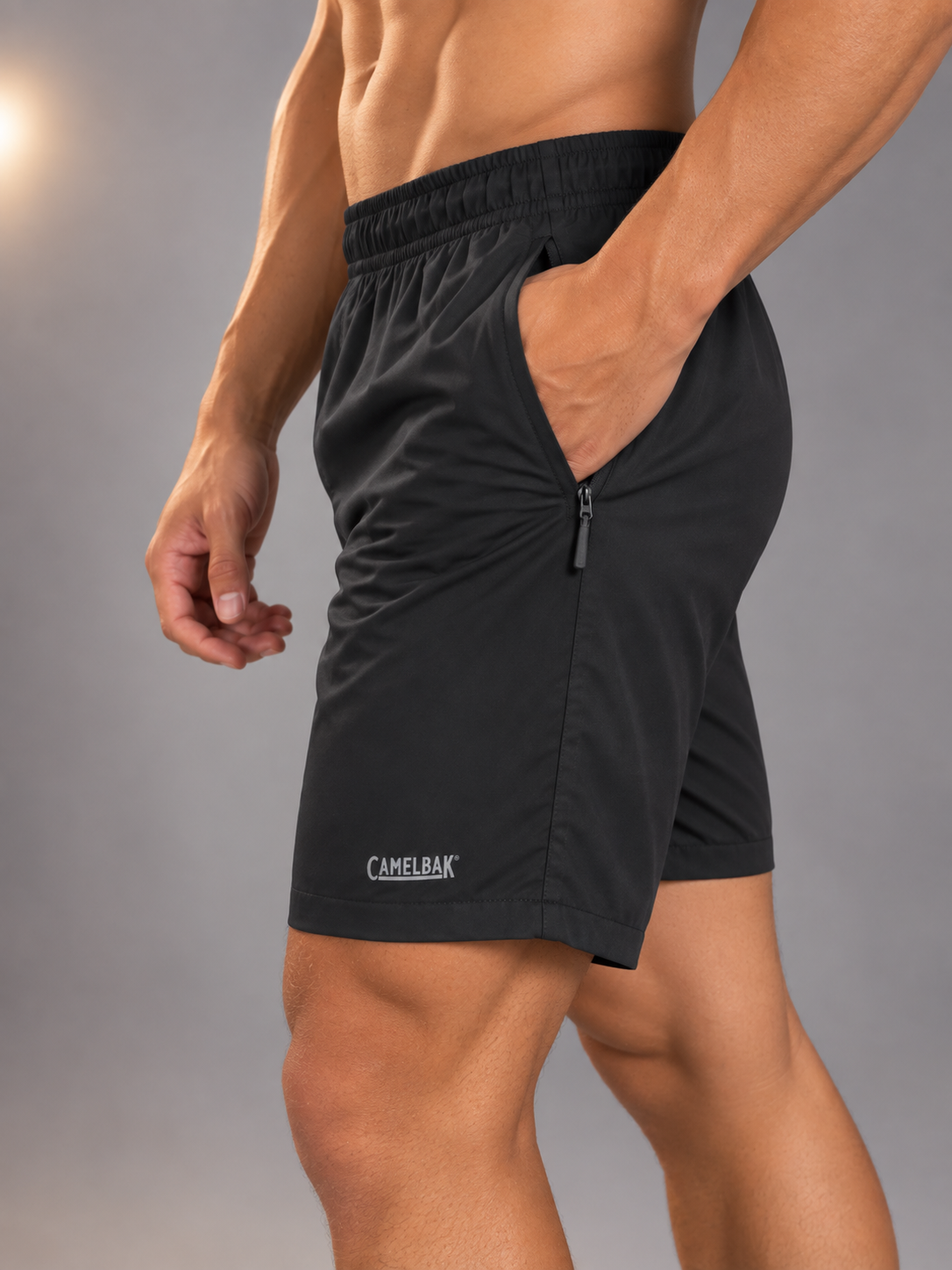 Short Masculino Dry Fit Bolso com Zíper Camelback