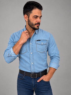Camisa Jeans Masculina Regular Premium Vilejack Importada