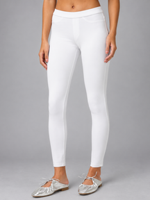 Calça Branca Legging Feminina Cropped C/ Bolso No Nonsense