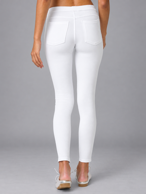 Calça Branca Legging Feminina Cropped C/ Bolso No Nonsense