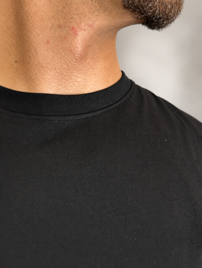 Camiseta Preta Algodão Egípcio Masculina C/ Elastano Premium Camelback
