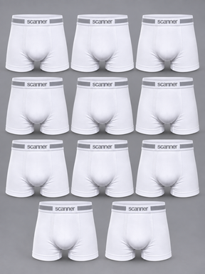 Kit 10 Cuecas Boxer Masculina Adulto Sem Costura Microfibra Scanner
