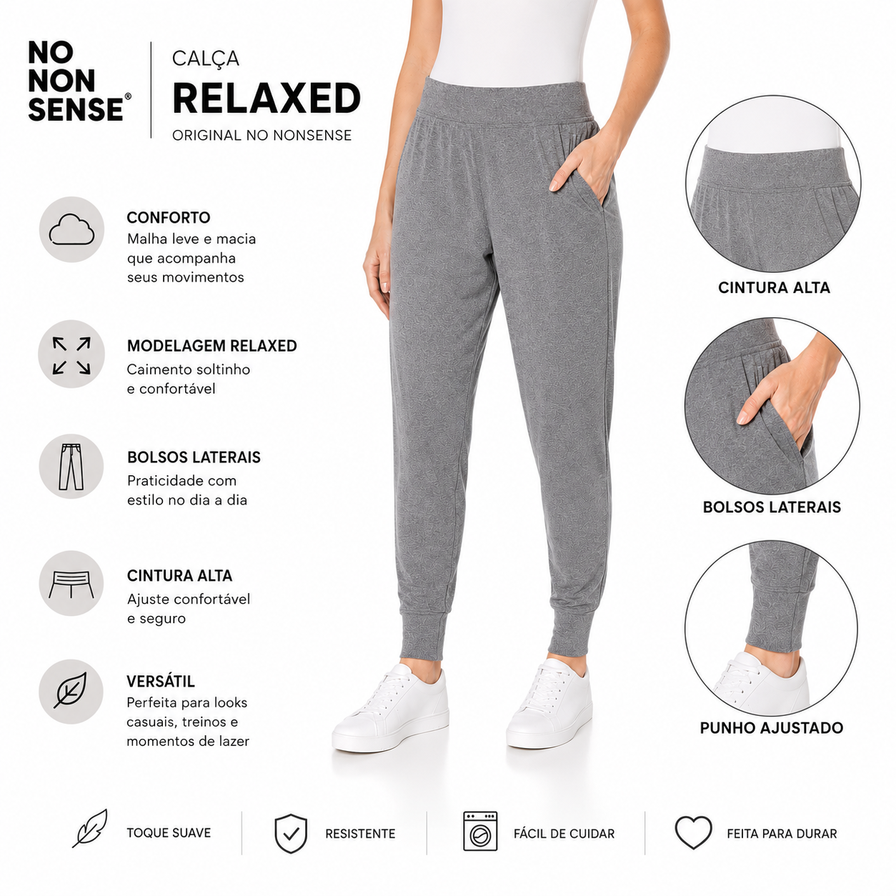 Calça Legging Feminina Jogger Relaxed No Nonsense