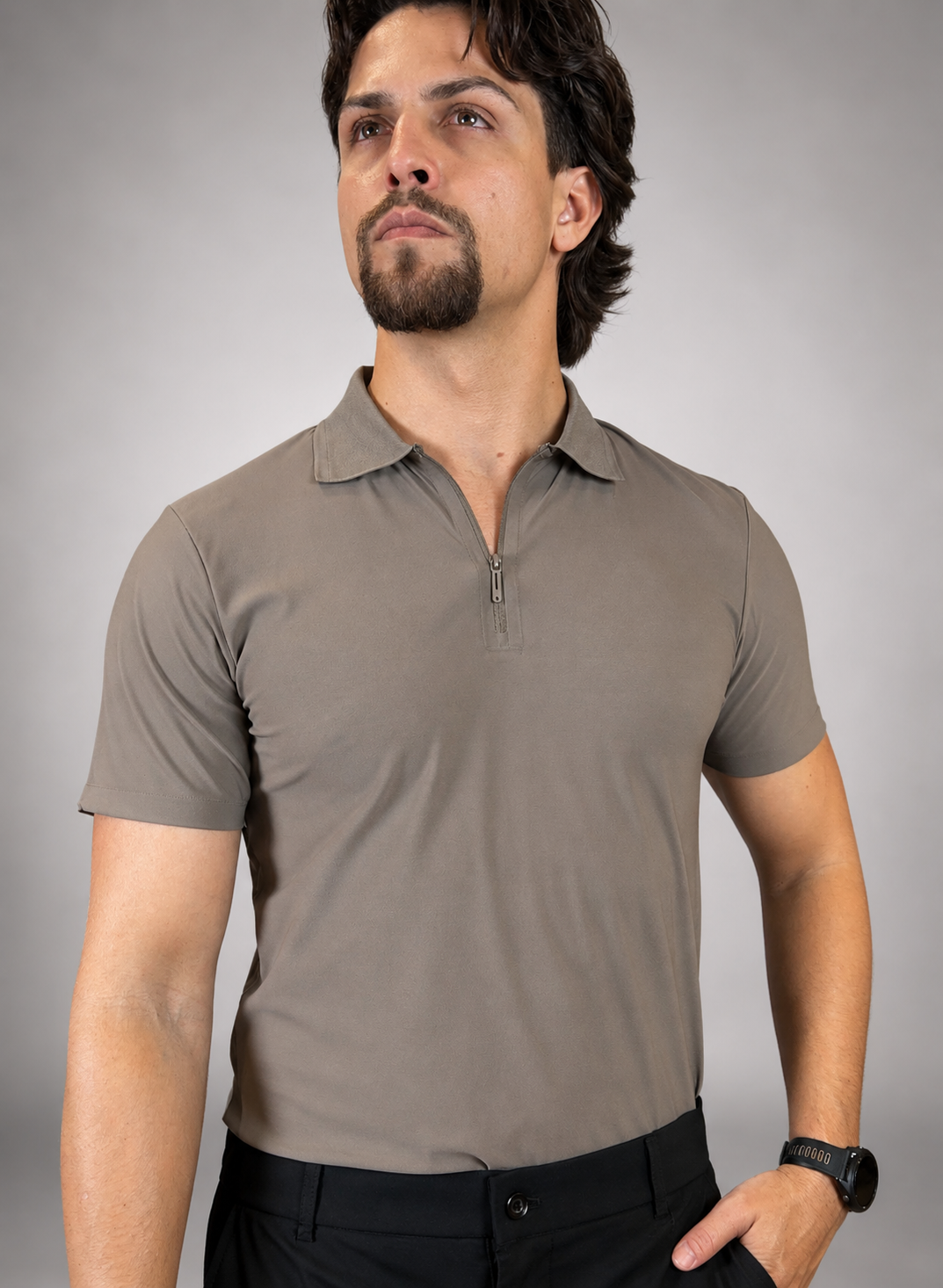 Camisa Polo Masculina Tecido Tech c/Zíper Verona