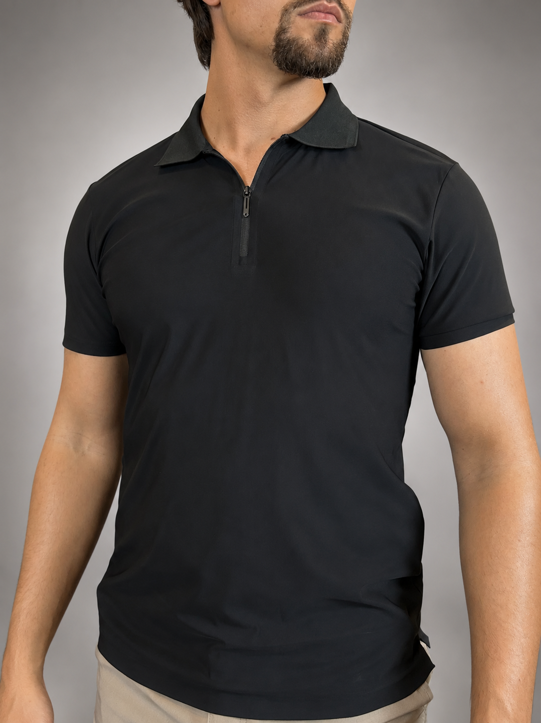 Camisa Polo Masculina Tecido Tech c/Zíper Verona