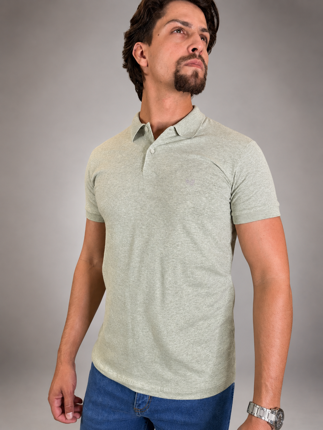 Camisa Gola Polo Masculina Estonada Slim Algodão Premium Vilejack