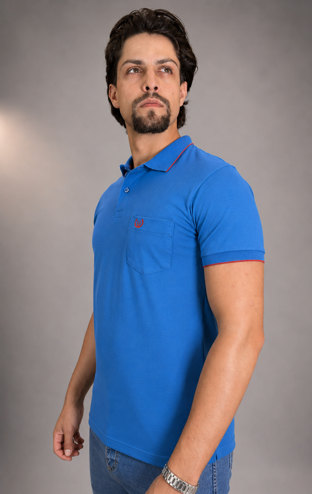 Camisa Gola Polo Masculina Algodão c/ Bolso Vilejack
