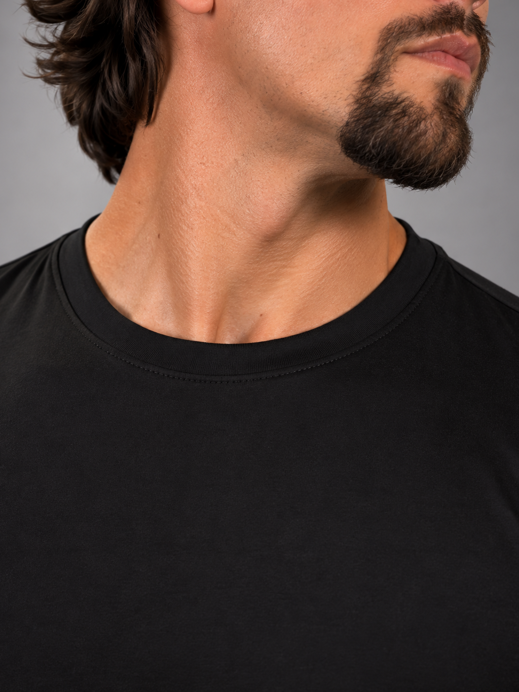 Camiseta Preta Algodão Egípcio Masculina C/ Elastano Premium Camelback