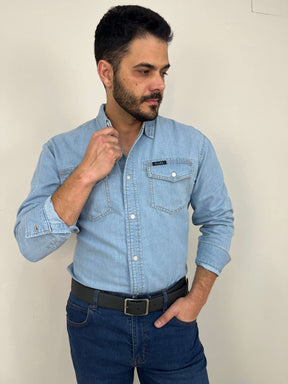 Camisa Jeans Masculina Regular Premium Vilejack Importada