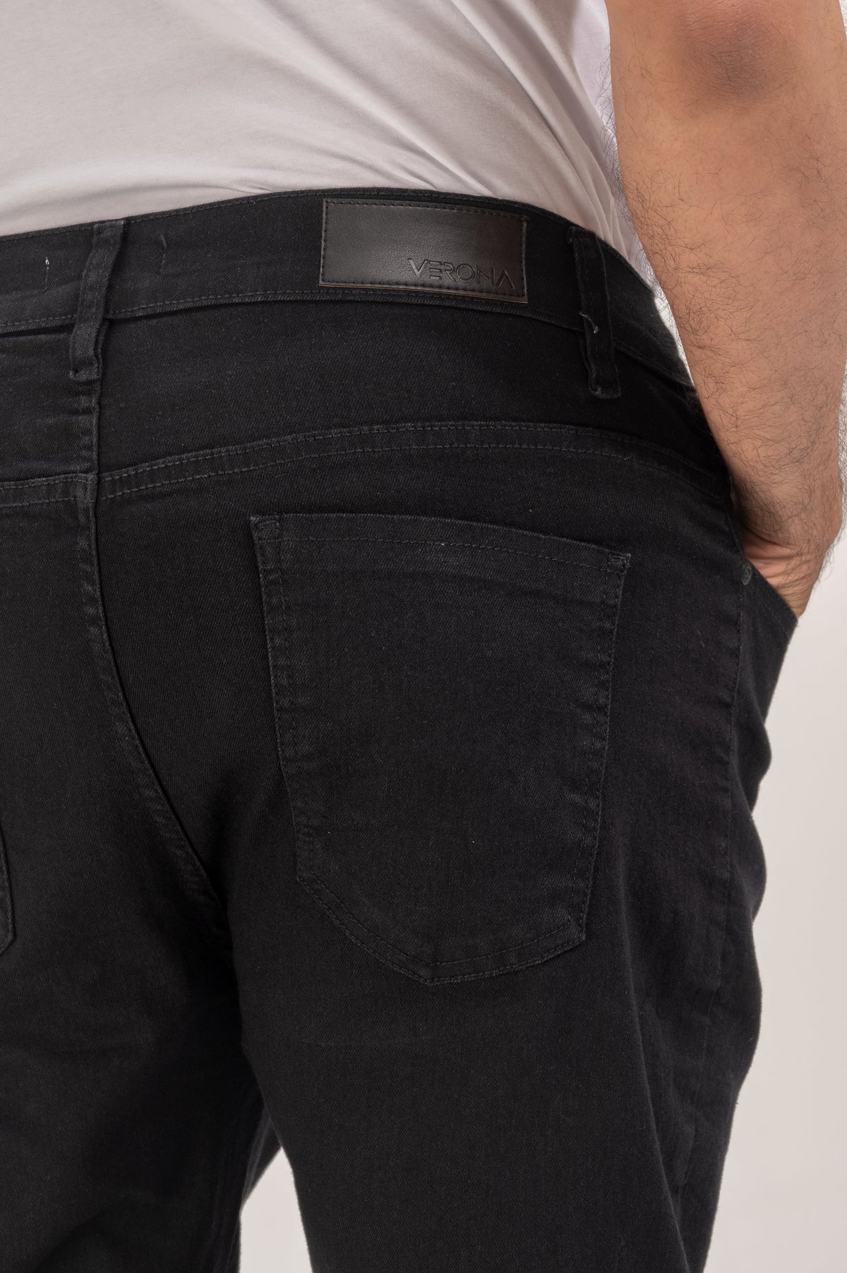 Black Slim Five Pocket Jeans