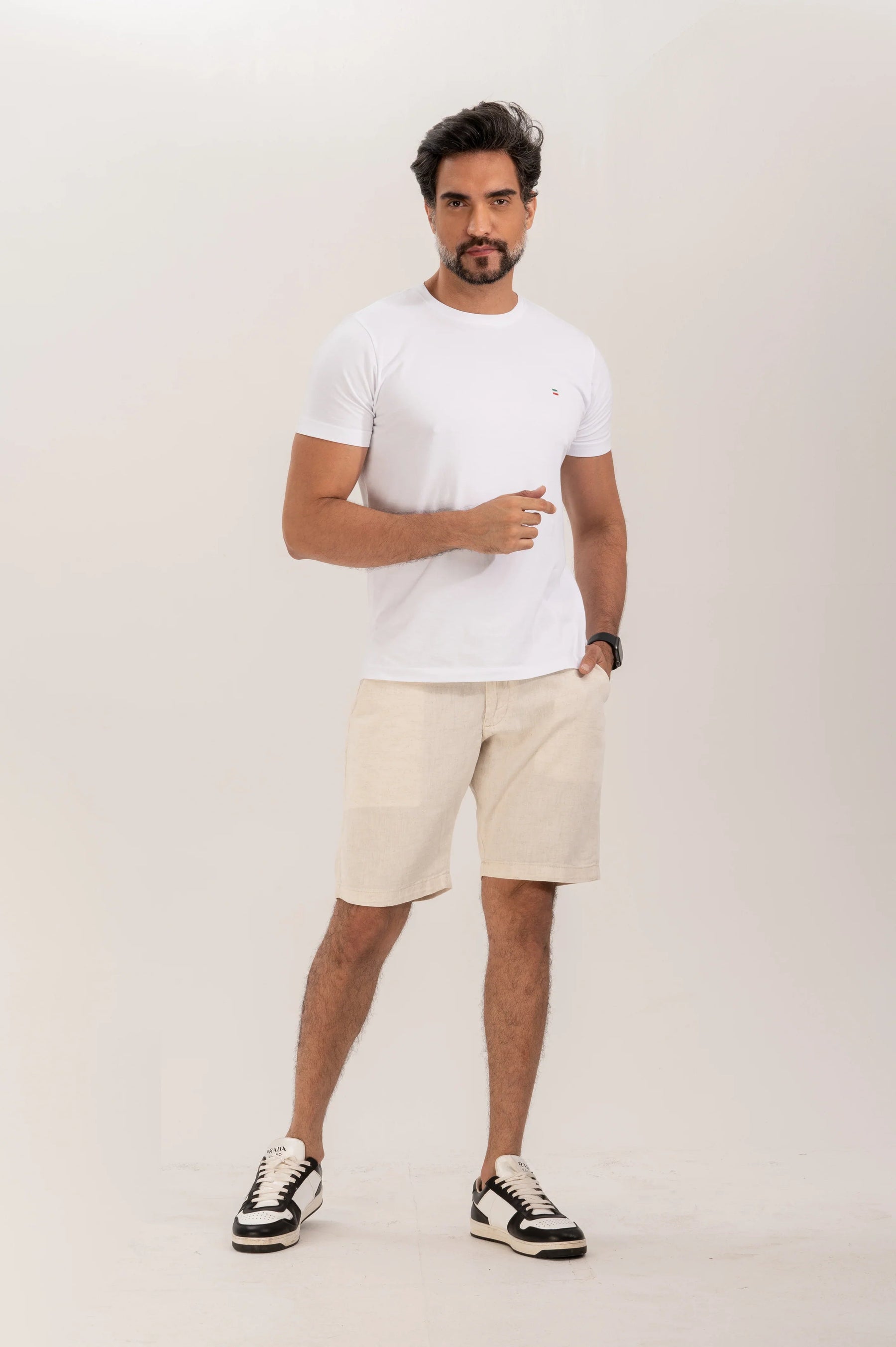Premium Linen Chino Bermuda Shorts Slim Tailoring