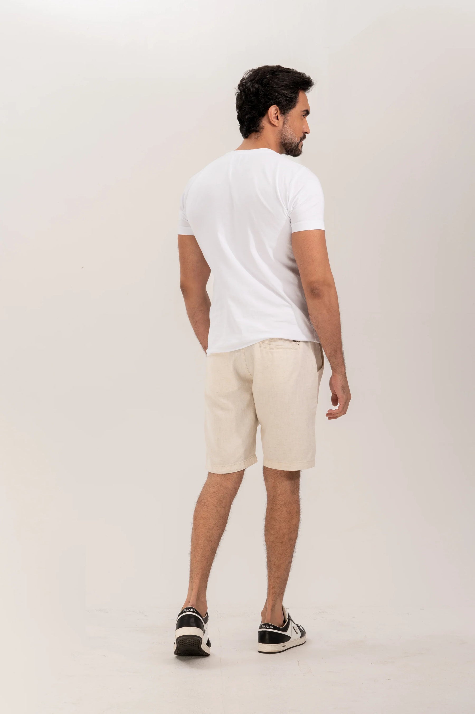 Premium Linen Chino Bermuda Shorts Slim Tailoring